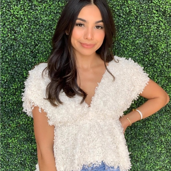 Endless Rose Tops - Chic White Textured Top